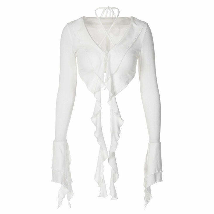 Y2K & 90s Fashion Ruffle Top - Perfect for Summer, Parties, and Grunge Outfits