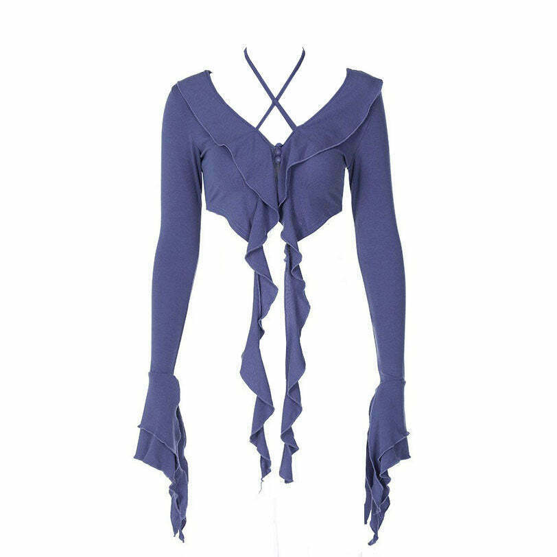 Y2K & 90s Fashion Ruffle Top - Perfect for Summer, Parties, and Grunge Outfits