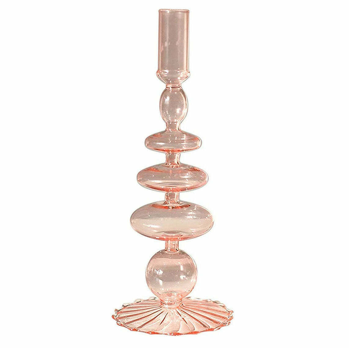 Y2K & 90s Fashion: Seashell Nordic Glass Candle Holder - Perfect for Retro, Grunge, and Past