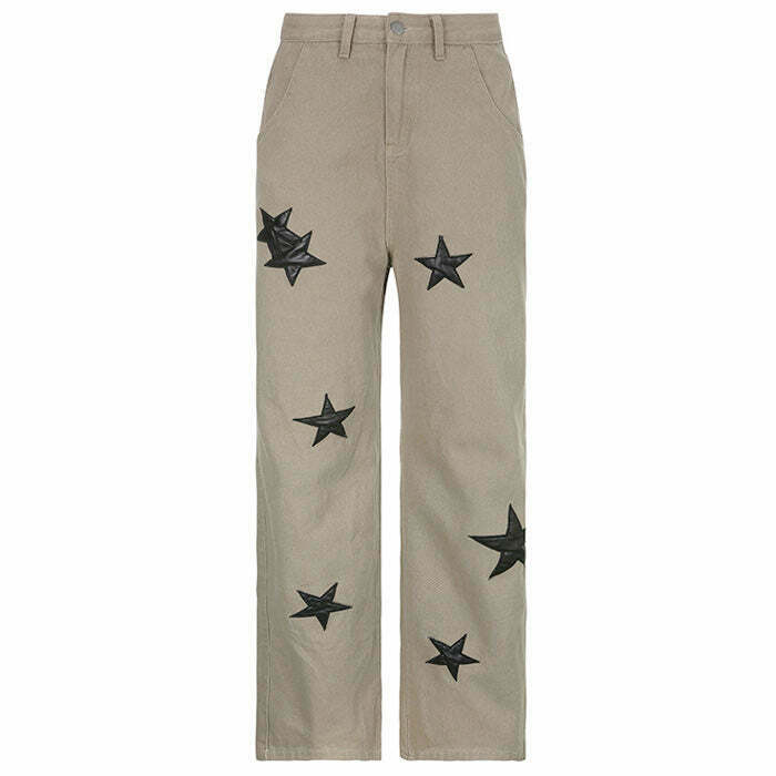 Y2K & 90s Fashion Skater Girl Star Jeans - Retro Grunge, Hip Hop, Summer & Party Out