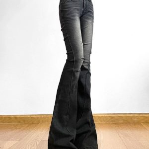 Y2K & 90s Fashion Skinny Flare Low Rise Jeans - Retro Grunge, Hip Hop, Summer Outfits