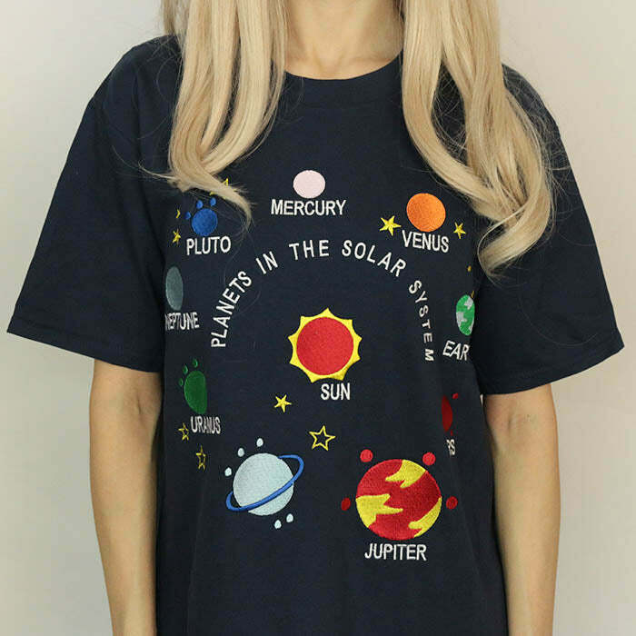 Y2K & 90s Fashion Solar System T-Shirt - Retro Grunge, Hip Hop, Summer & Party Outfits