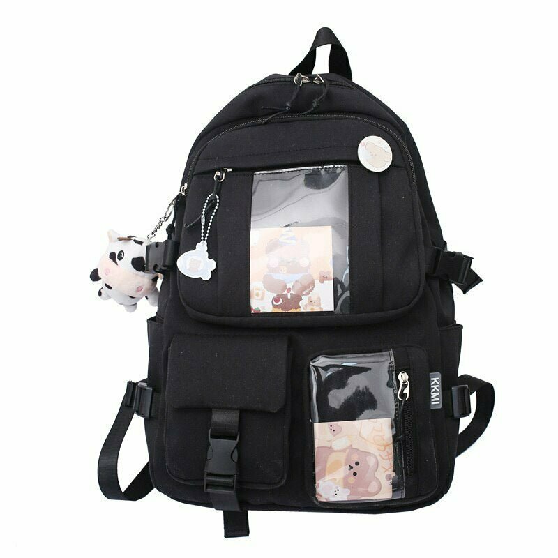 Y2K & 90s Fashion Solid Color Aesthetic Cute Backpack - Perfect for Y2K Summer Outfits & Gr