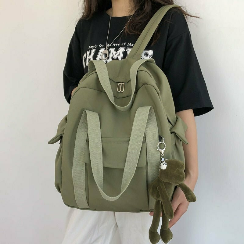 Y2K & 90s Fashion Solid Color Waterproof Backpack - Perfect for Grunge, Retro, and Summer Outfits