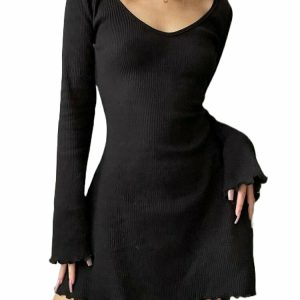 Y2K & 90s Fashion Solid Elegant Party Dress - Perfect for Summer, Club, and Grunge Outfits