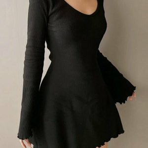 Y2K & 90s Fashion Solid Elegant Party Dress - Perfect for Summer, Club, and Grunge Outfits