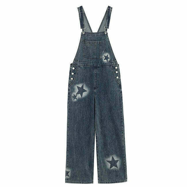 Y2K & 90s Fashion Star Girl Denim Overalls - Grunge, Retro, Summer, Party & Club Out