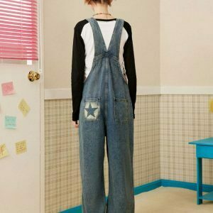 Y2K & 90s Fashion Star Girl Denim Overalls - Grunge, Retro, Summer, Party & Club Out