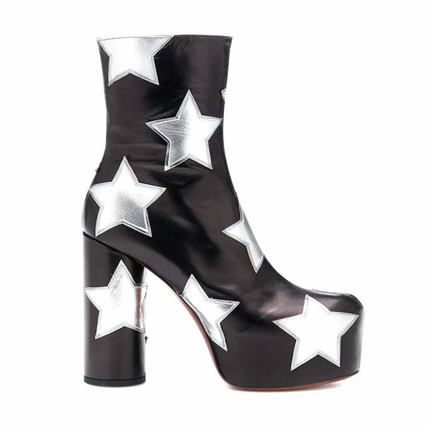 Y2K & 90s Fashion Star Platform Boots - Grunge, Retro, Goth, Hip Hop, Summer Outfits