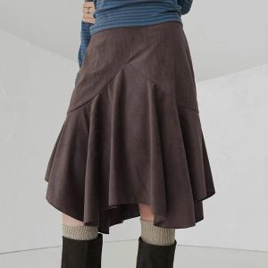 Y2K & 90s Fashion Straight Knee-Length Skirt - Retro, Grunge, Summer, Party, Club Out