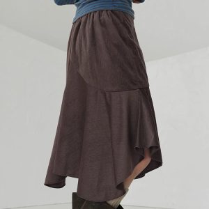 Y2K & 90s Fashion Straight Knee-Length Skirt - Retro, Grunge, Summer, Party, Club Out