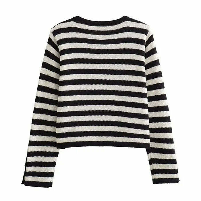 Y2K & 90s Fashion Striped Cardigan - Retro Grunge, Summer Outfits, Baby Tees,