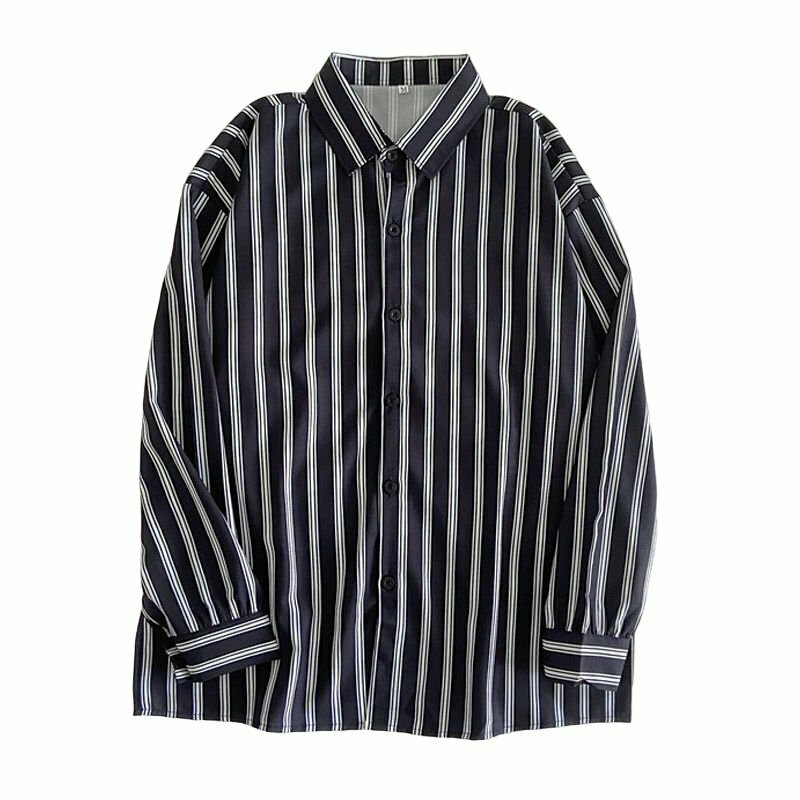 Y2K & 90s Fashion Striped Cotton Shirt - Retro Grunge, Summer, Party & Club Outfits