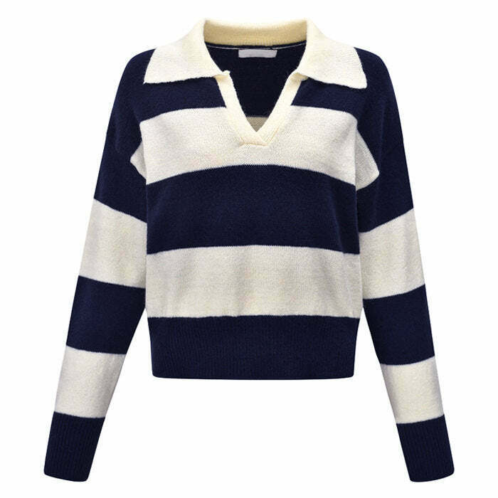 Y2K & 90s Fashion Striped Pullover - Retro Grunge, Summer Outfits, Baby Tees,