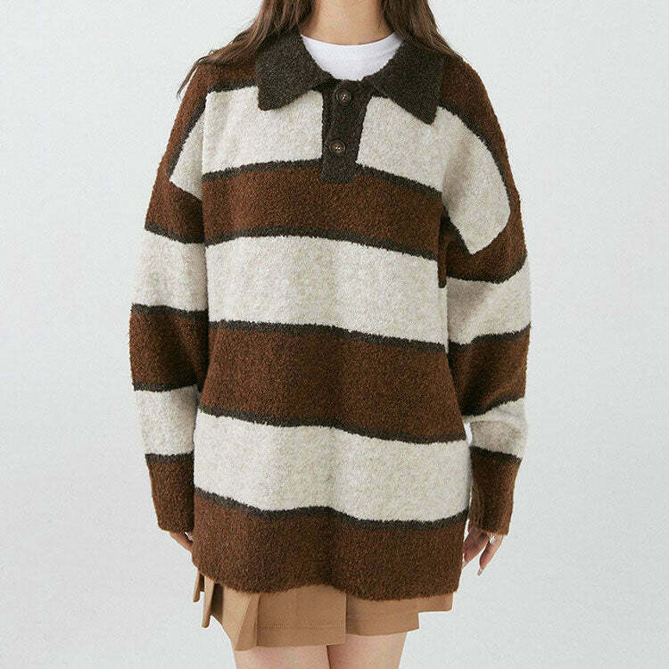 Y2K & 90s Fashion Striped Pullover - Retro Grunge, Summer Outfits, Baby Tees,