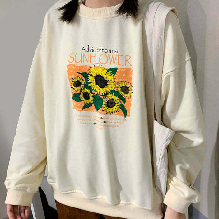 Y2K & 90s Fashion Sunflower Sweatshirt - Retro Grunge, Summer, Party, and Club Outfits