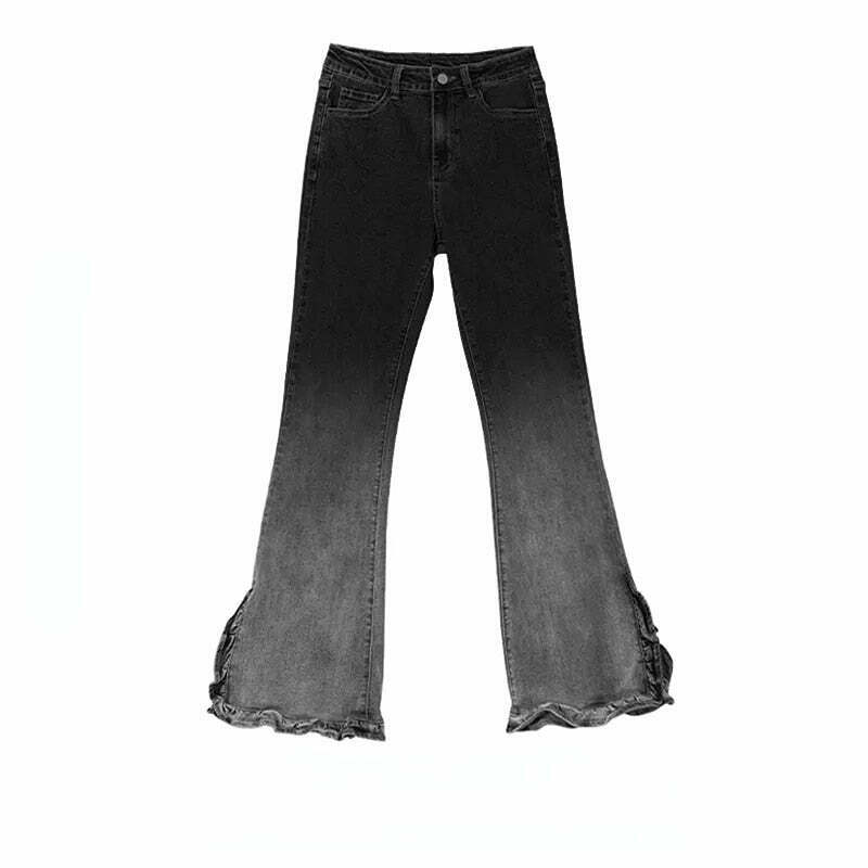 Y2K & 90s Fashion Sweet Bow Flare Jeans - Retro Grunge, Summer & Party Outfits