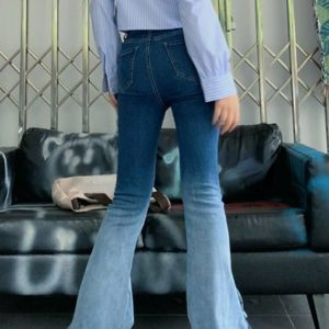 Y2K & 90s Fashion Sweet Bow Flare Jeans - Retro Grunge, Summer & Party Outfits