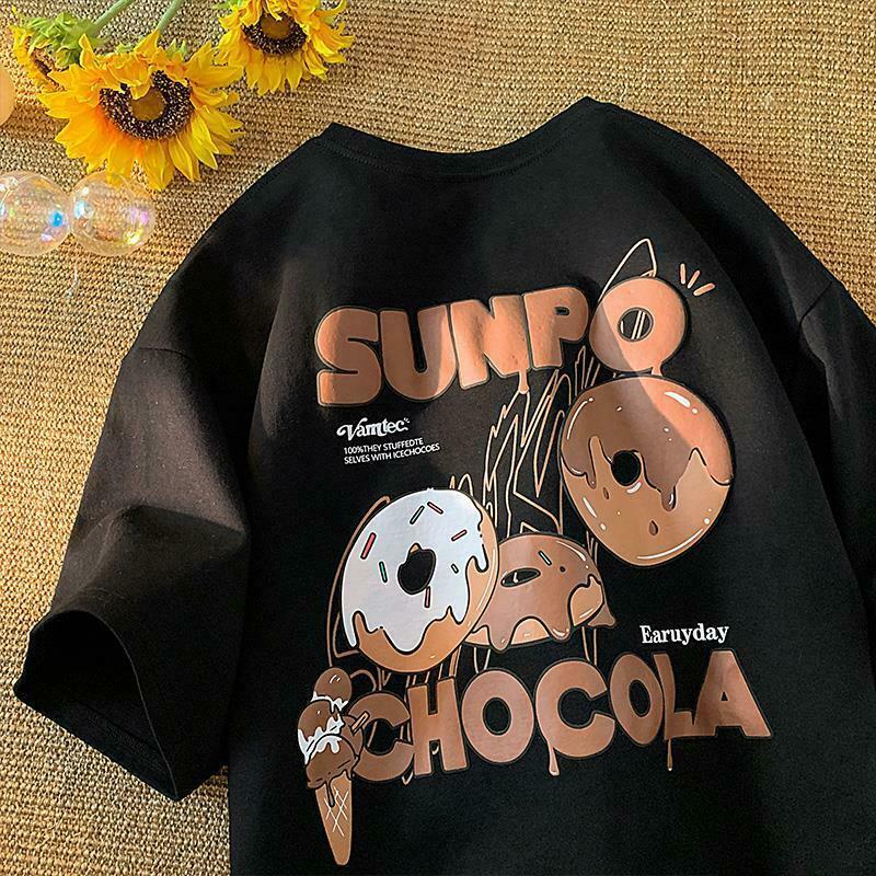 Y2K & 90s Fashion T-Shirt 'SUNPO CHOCOLA' - Retro Grunge, Summer, Party