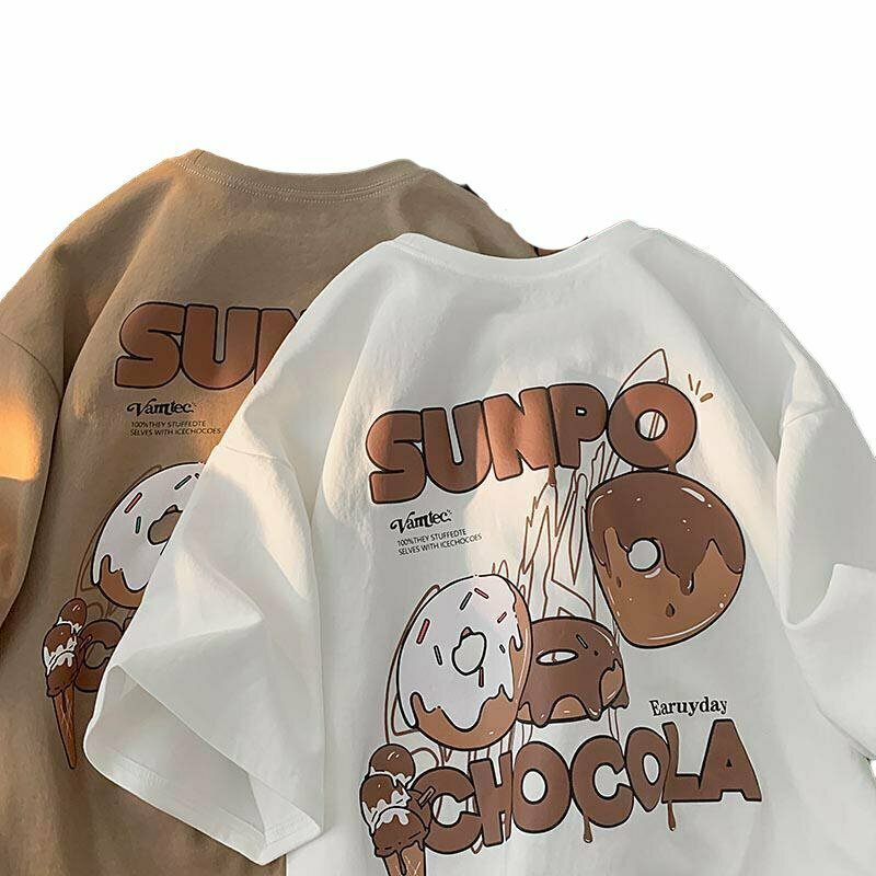 Y2K & 90s Fashion T-Shirt 'SUNPO CHOCOLA' - Retro Grunge, Summer, Party