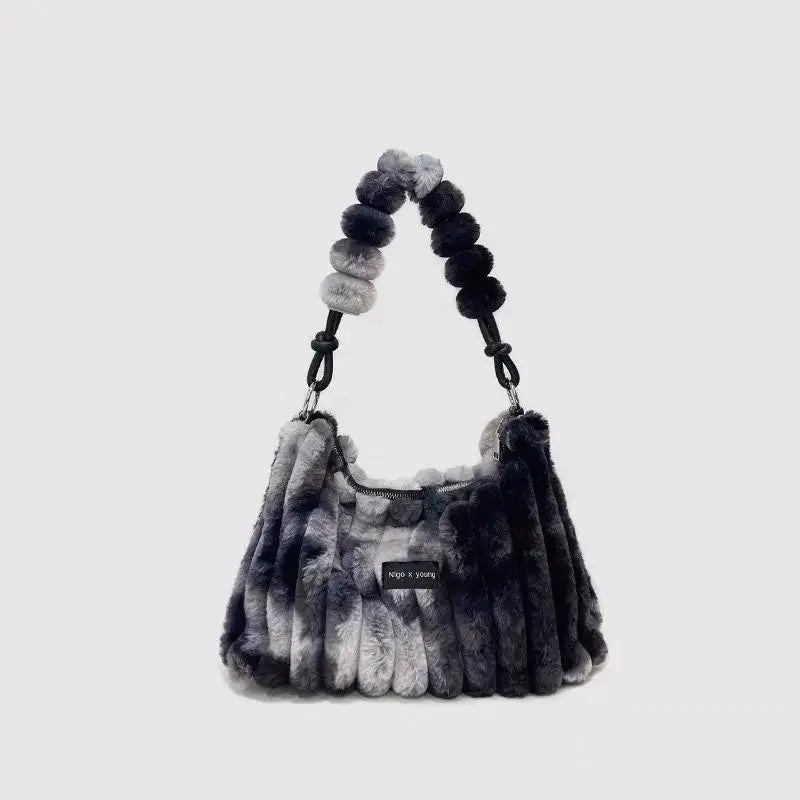 Y2K & 90s Fashion Tie Dye Plush Tote Bag - Perfect for Grunge, Retro, and Summer Outfits