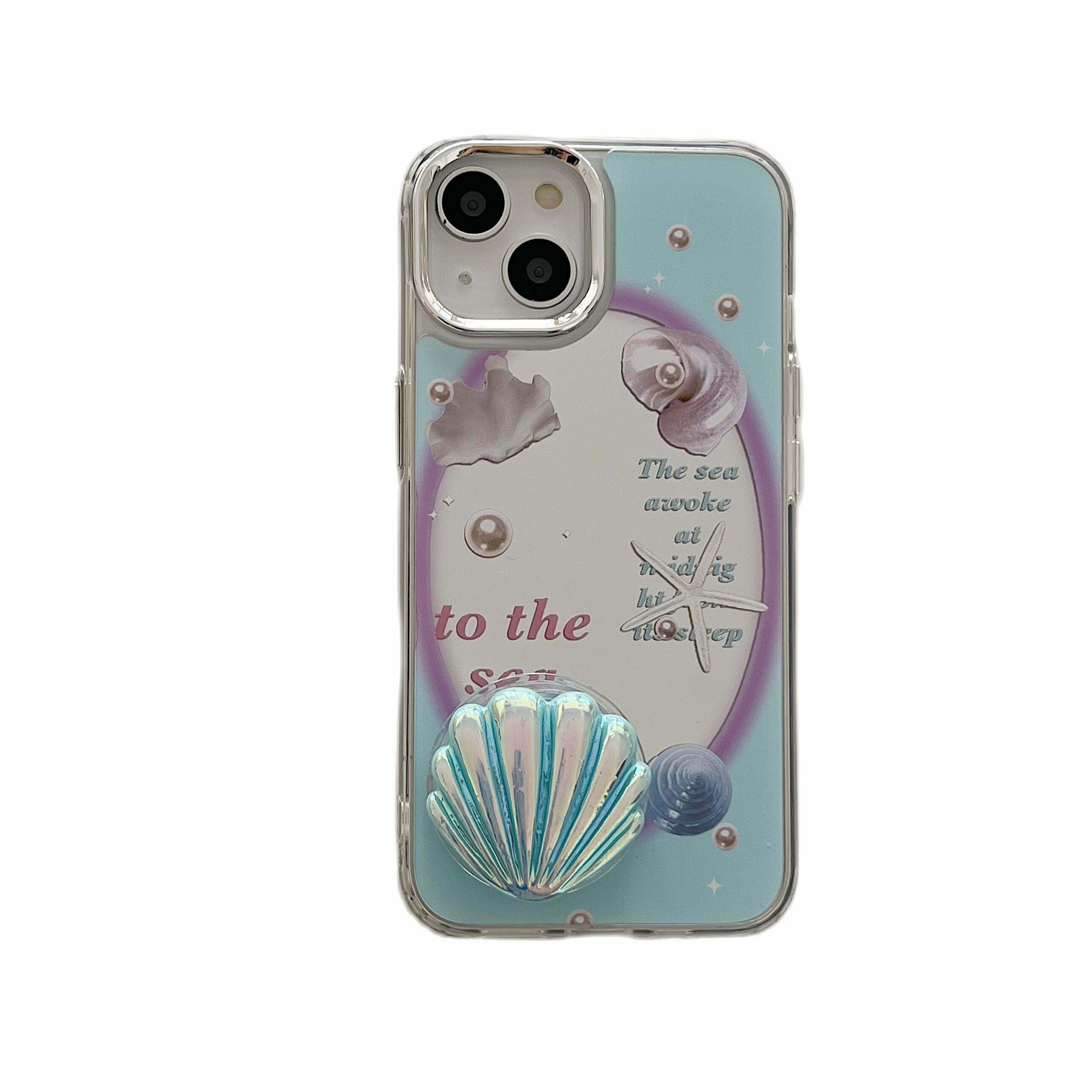 Y2K & 90s Fashion Undersea Shell Chic iPhone Case - Retro, Grunge, Pastel Goth Style