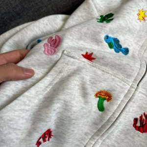 Y2K & 90s Fashion Underwater Life Embroidery Hoodie - Grunge, Retro, Summer, Party Outfits