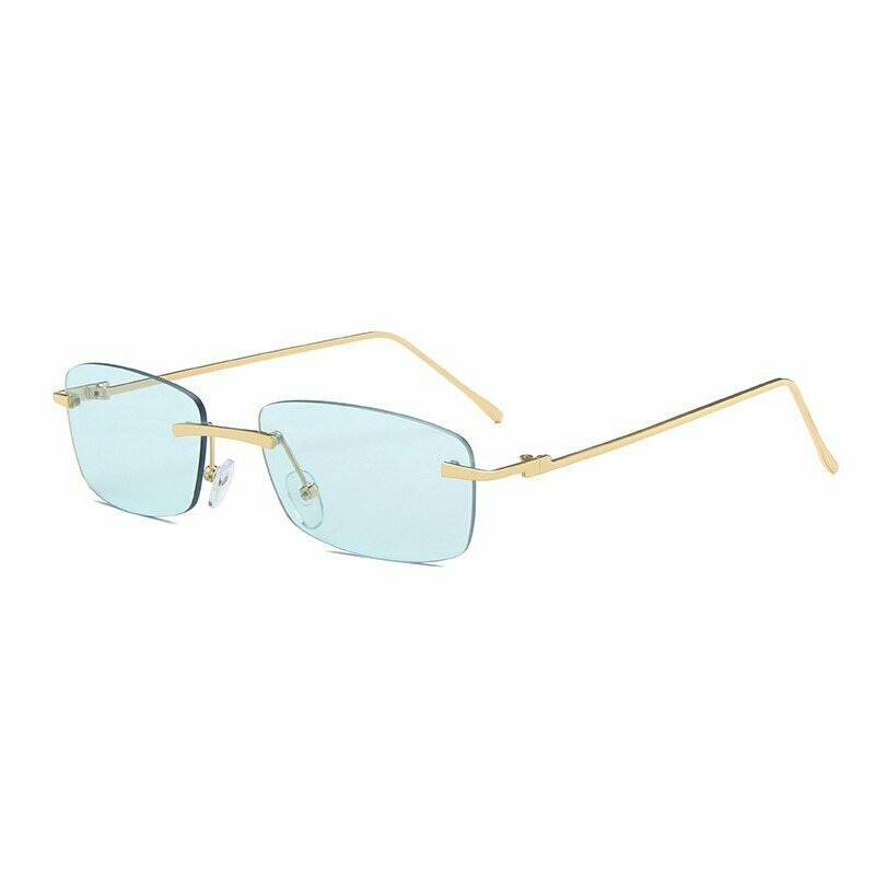 Y2K & 90s Fashion Vintage Rectangle Rimless Sunglasses - Retro, Grunge, Hip Hop Style