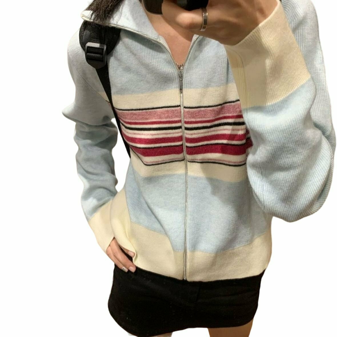 Y2K & 90s Fashion Vintage Striped Cardigan - Perfect for Grunge, Retro, and Summer Outfits