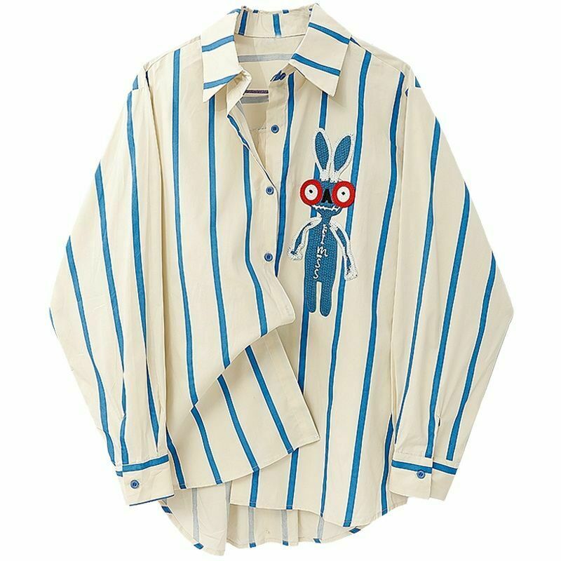 Y2K & 90s Fashion Vintage Striped Long Sleeve Shirt - Retro Grunge, Summer & Party Outfits