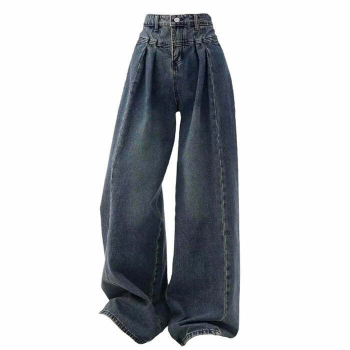 Y2K & 90s Fashion Vintage Wide Leg Jeans - Grunge, Retro, Summer & Party Outfits