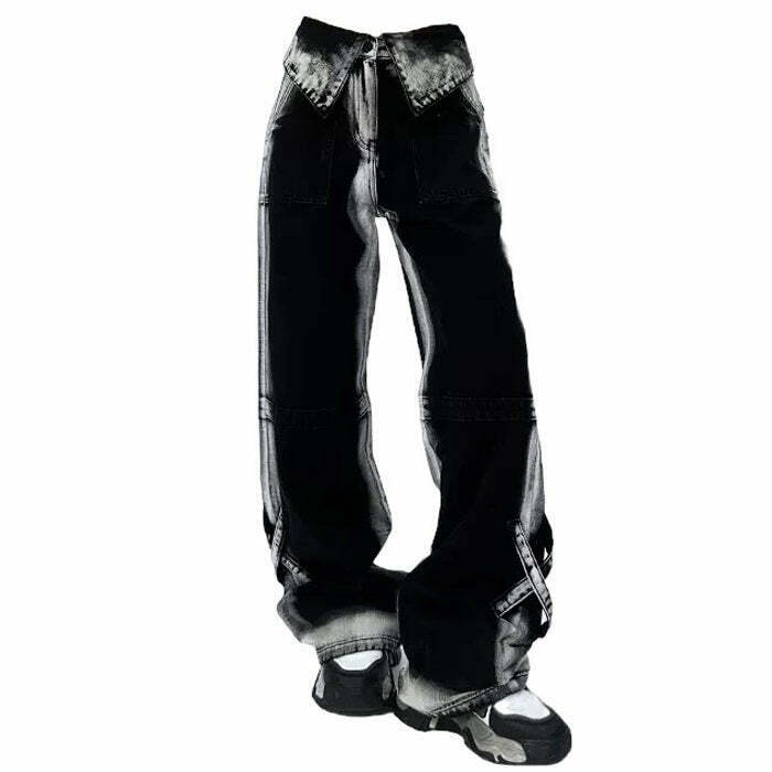 Y2K & 90s Fashion Wide Leg Jeans - Retro Grunge, Hip Hop, Summer & Party Outfits