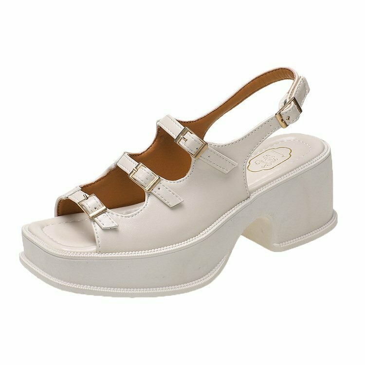 Y2K & 90s Retro Aesthetic Platform Sandals - Perfect for Grunge, Goth, and Summer Outfits