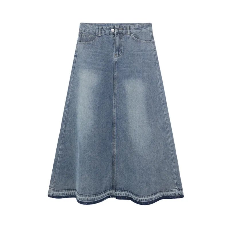 Y2K 90s Vintage Long Denim Skirt - Grunge, Retro, Summer, Party, and Club Outfits