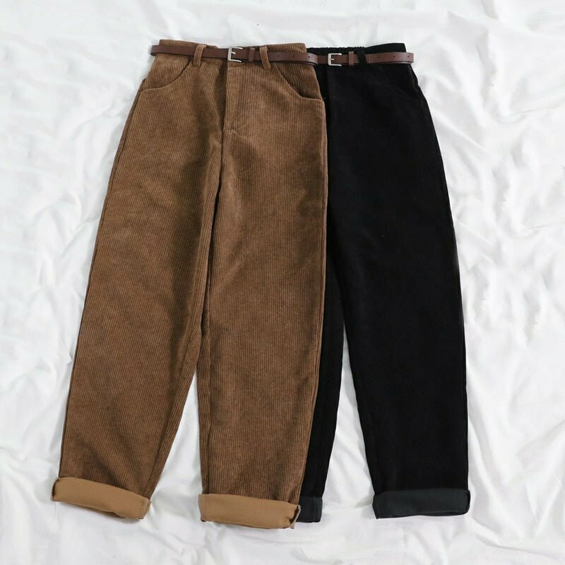 Y2K & 90s Vintage Retro Corduroy Pants - Grunge, Hip Hop, Summer, Party Outfits