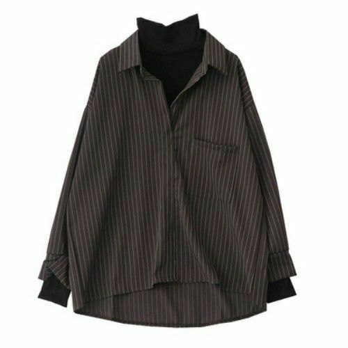 Y2K & 90s Vintage Striped Chic Shirt - Perfect for Grunge, Retro, and Summer Outfits