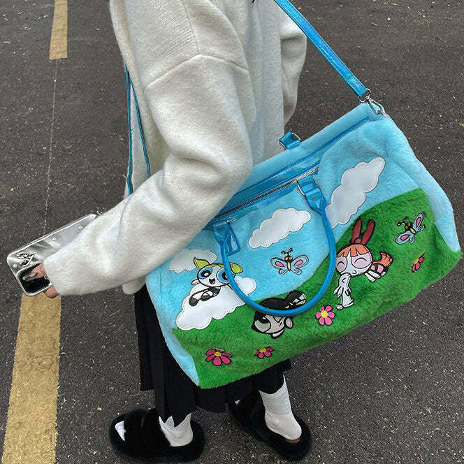 Y2K Aesthetic Cartoon Handbag - Retro 90s Grunge, Y2K Summer, Popstar, and