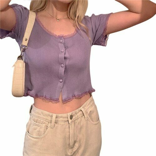 Y2K Aesthetic Pastel Crop Top - Perfect for 90s Grunge, Summer, and Retro Party Outfits