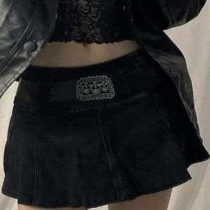 Y2K Alt Low Waist Mini Skirt - 90s Grunge, Retro, Pastel Goth, Summer & Party