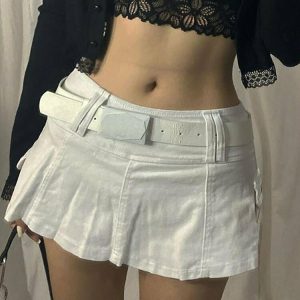 Y2K Alt Low Waist Mini Skirt - 90s Grunge, Retro, Pastel Goth, Summer & Party