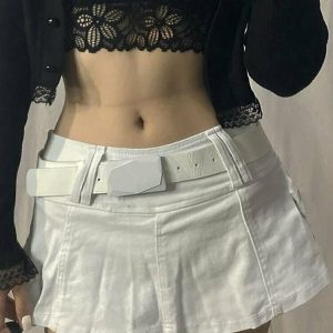 Y2K Alt Low Waist Mini Skirt - 90s Grunge, Retro, Pastel Goth, Summer & Party