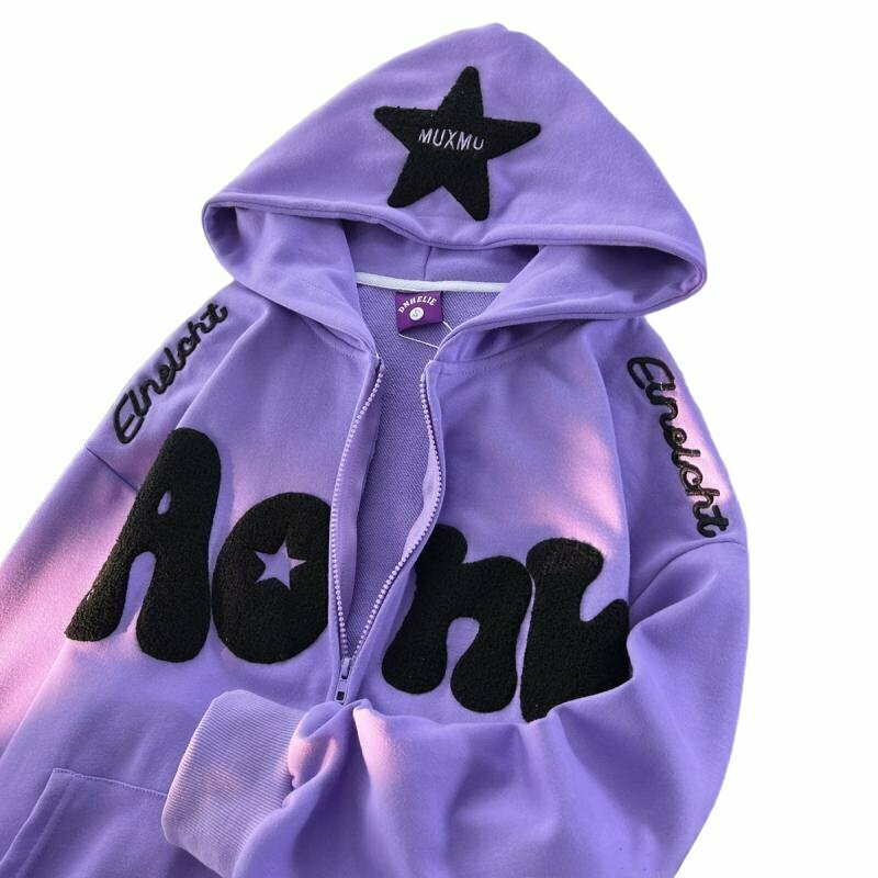 Y2K American-Style Hoodie - Retro 90s Grunge, Summer Outfits, Popstar & Club Fashion