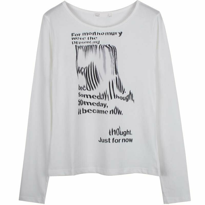 Y2K and 90s Fashion Letter Print Long Sleeve T-Shirt - Retro Grunge Summer Outfit