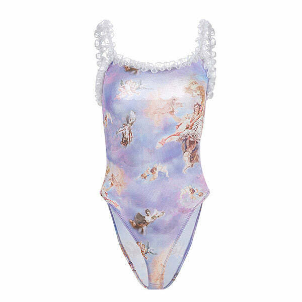 Y2K Angel Bodysuit - 90s Grunge, Retro Summer, Party & Club Outfits for Women