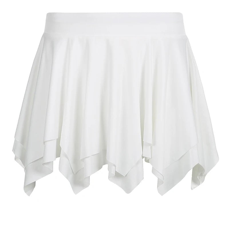 Y2K Asymmetrical Pleated Mini Skirt - 90s Grunge, Retro, and Pastel Goth Summer