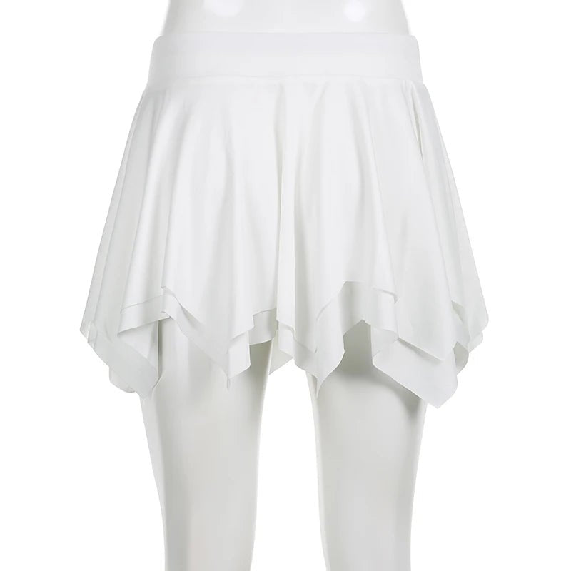 Y2K Asymmetrical Pleated Mini Skirt - 90s Grunge, Retro, and Pastel Goth Summer