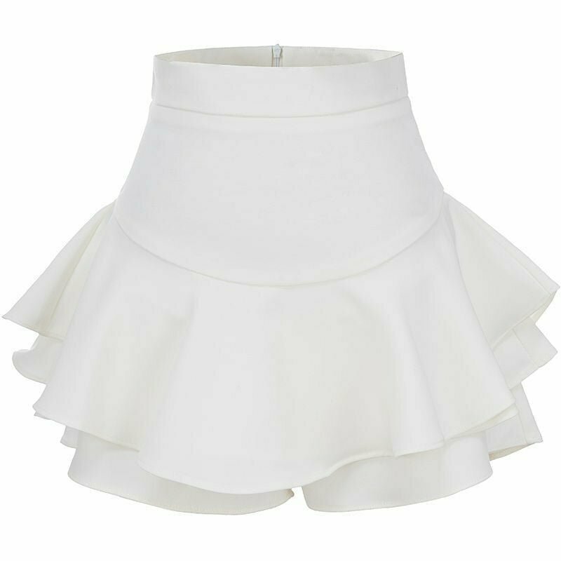 Y2K Asymmetrical Ruffles Mini Skirt - 90s Grunge, Retro, Pastel Goth, Summer