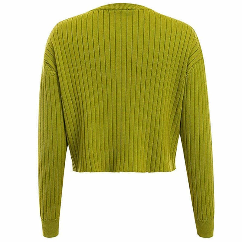 Y2K Avocado Green Jumper - 90s Grunge, Retro Summer Outfit, Y2K Party & Club