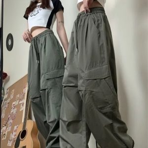 Y2K Baggy Cargo Women's Pants - 90s Grunge, Retro Y2K Summer Outfits, Hip Hop