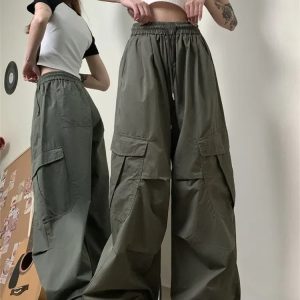 Y2K Baggy Cargo Women's Pants - 90s Grunge, Retro Y2K Summer Outfits, Hip Hop